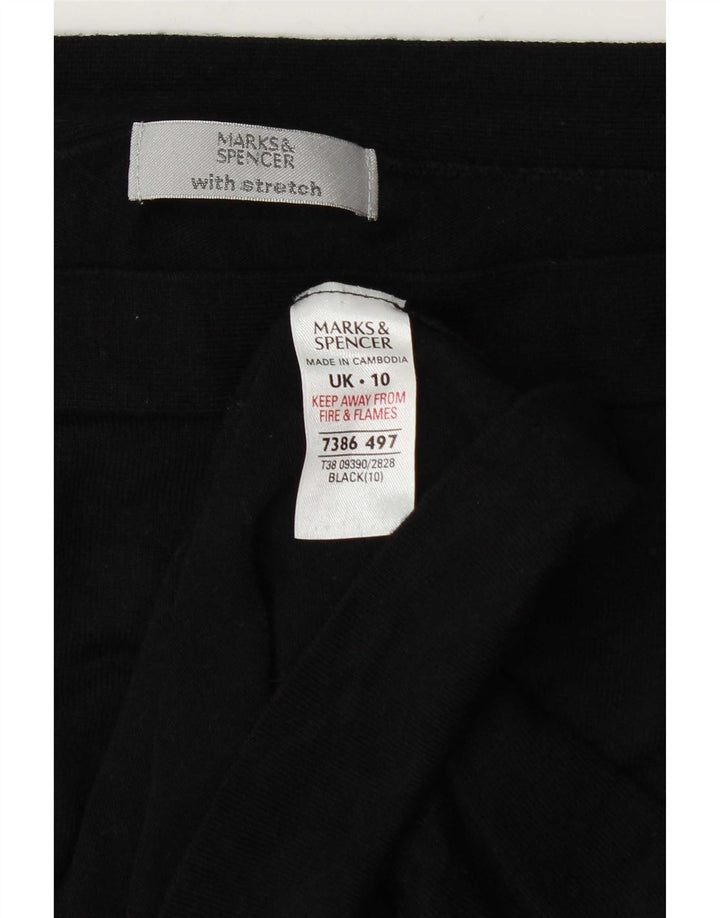 Marks & Spencer Top da donna con maniche a 3/4 UK 10 Small in viscosa nera