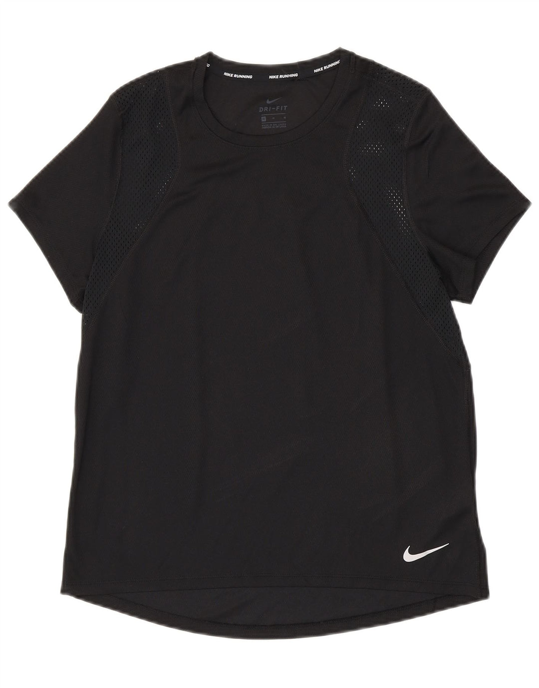 T-shirt NIKE Dri Fit da donna Top UK 14 Medium Nero Poliestere