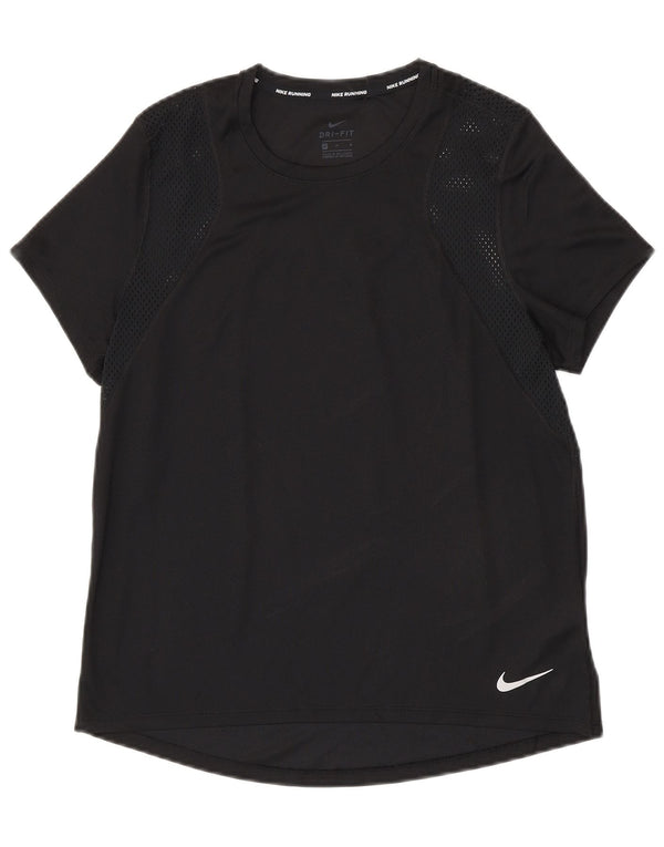 T-shirt NIKE Dri Fit da donna Top UK 14 Medium Nero Poliestere