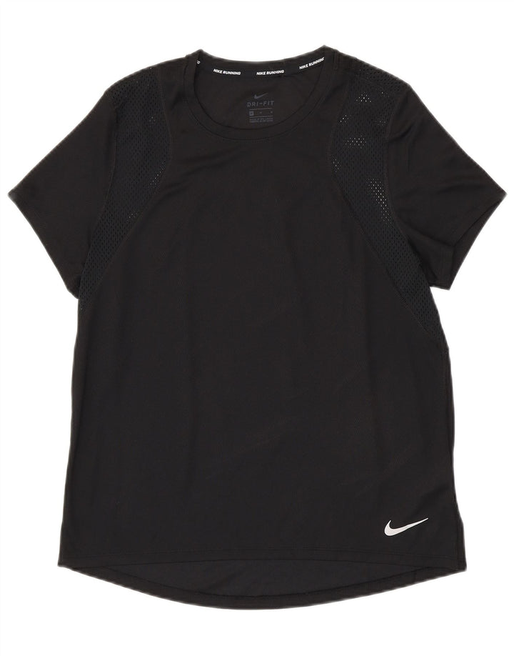 T-shirt NIKE Dri Fit da donna Top UK 14 Medium Nero Poliestere