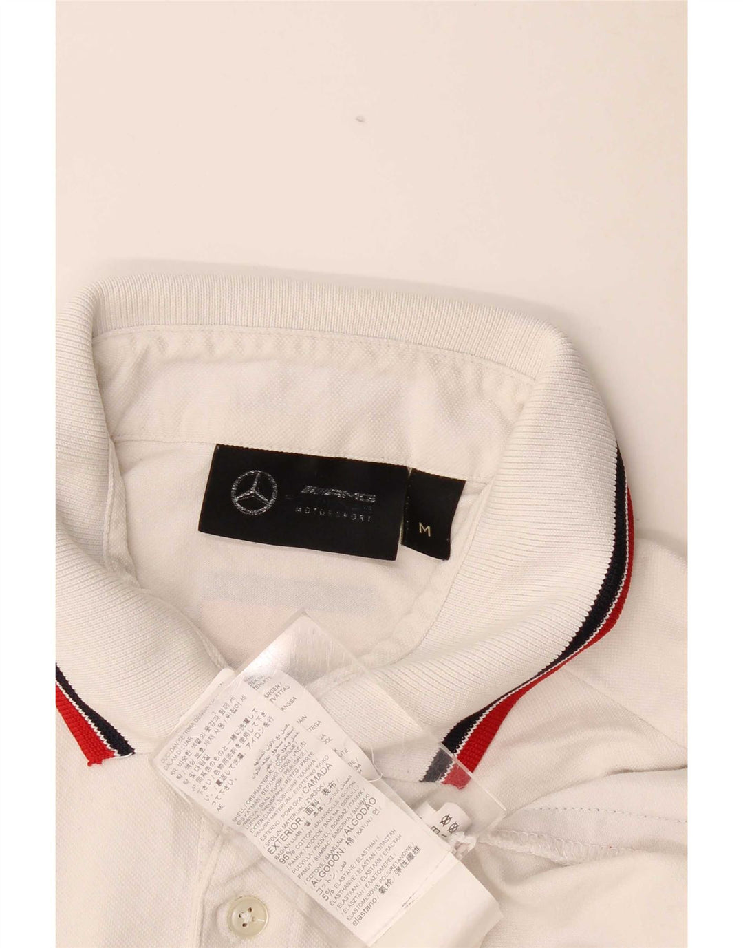 Polo grafica da uomo vintage in cotone a righe bianche medie