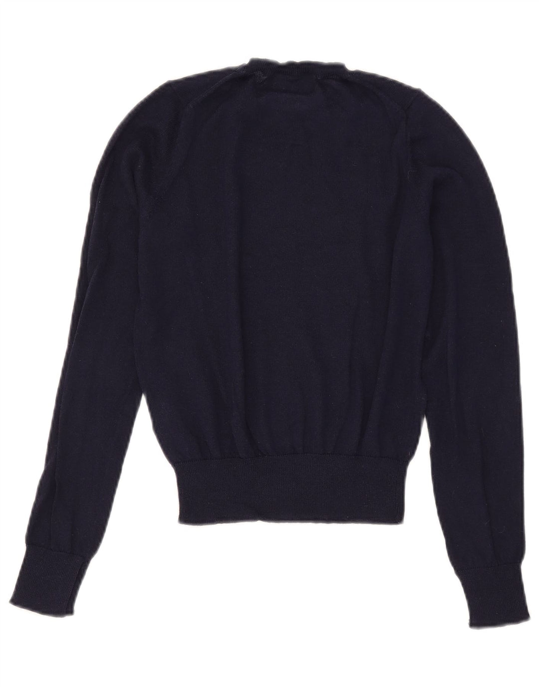 Maglione corto girocollo da donna Zara UK 10 piccolo poliestere blu navy
