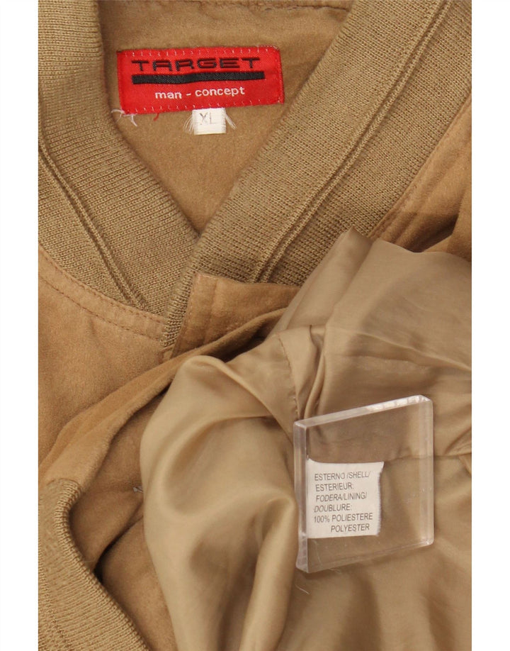 Giubbotto bomber vintage da uomo UK 42 XL poliestere marrone