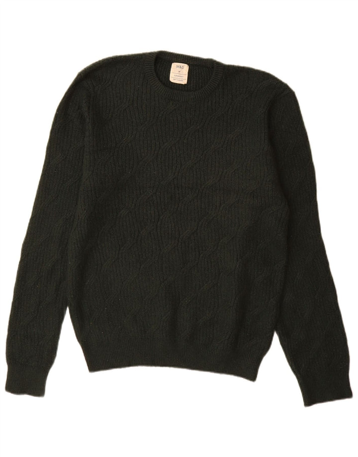 Maglione maglione girocollo da uomo Marks & Spencer verde medio in poliammide