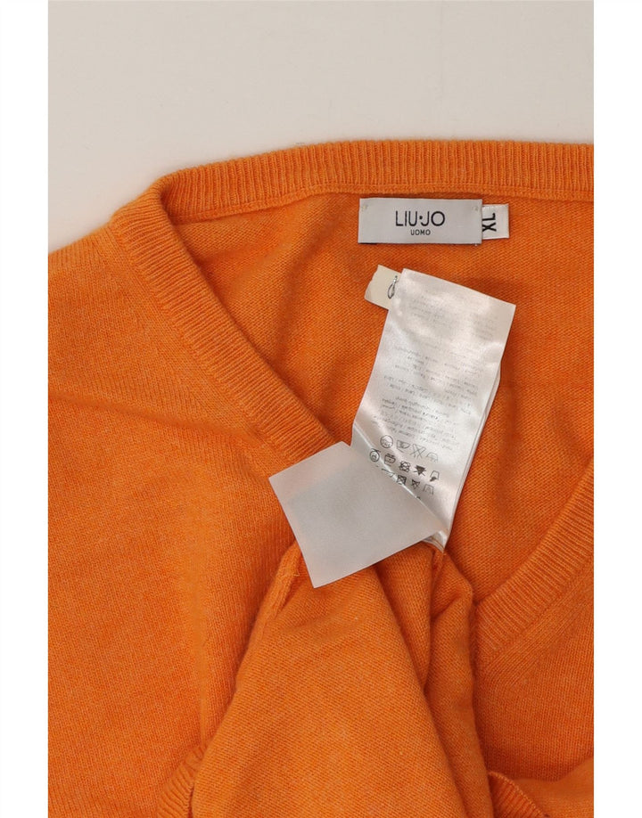 Liu Jo Uomo Maglione Scollo a V Maglione XL Arancione Lana