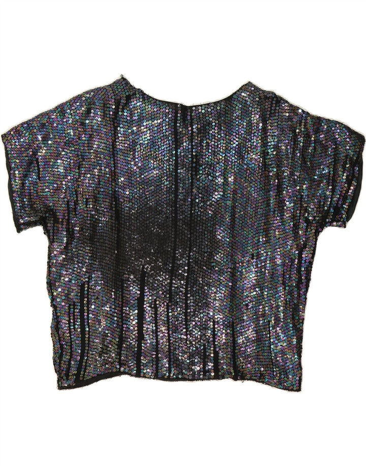 VINTAGE Womens Oversized Blouse Top UK 22 3XL Black Vintage Vintage and Second-Hand Vintage from Messina Hembry 