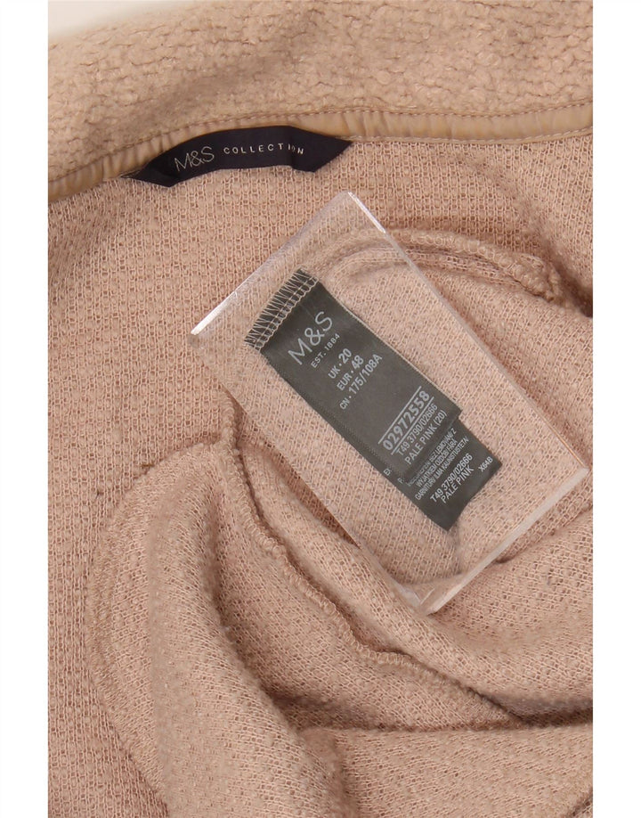 Maglione cardigan lungo da donna Marks & Spencer UK 20 2XL poliestere rosa
