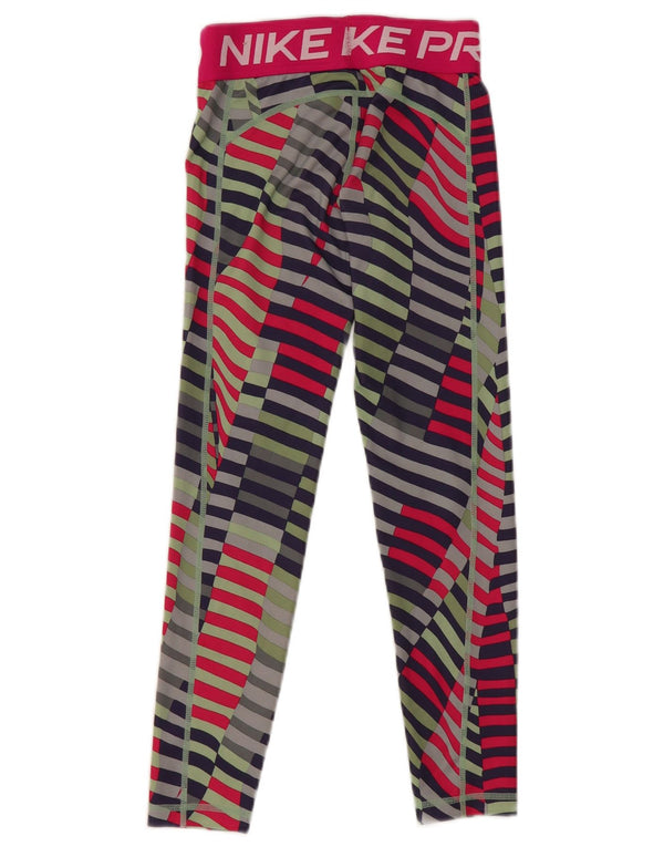 Leggings Nike Dri Fit Graphic per ragazze 8-9 anni, piccoli a righe multicolori