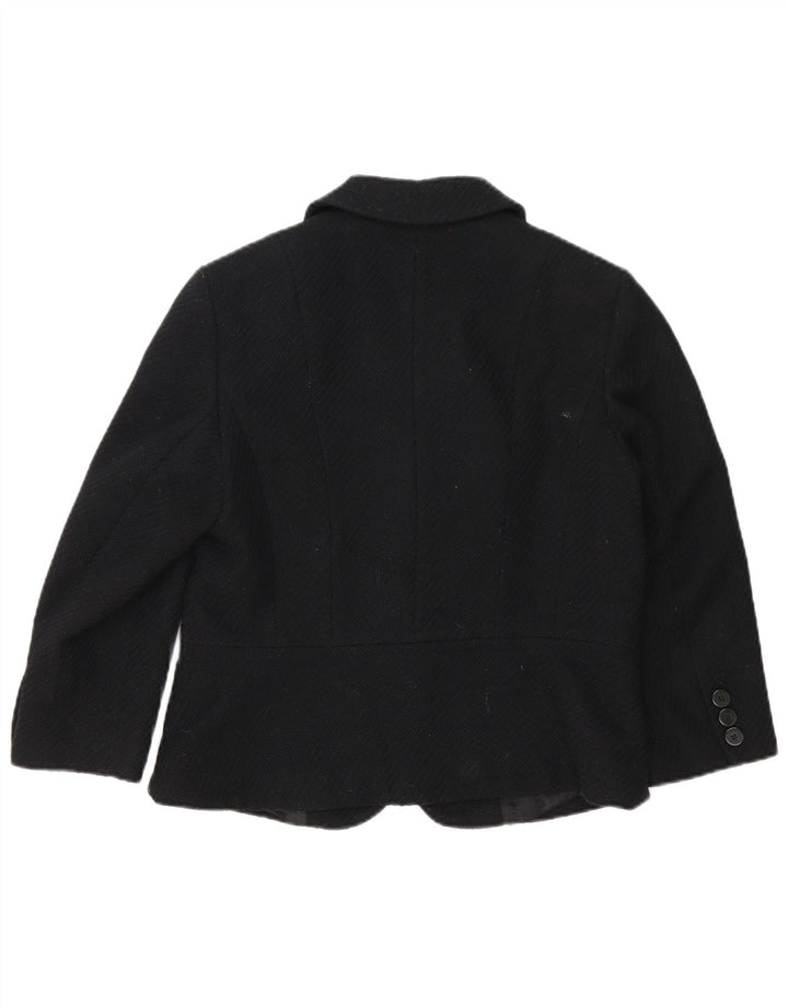 Giacca blazer a 5 bottoni da donna Marks & Spencer UK 14 poliestere nero medio
