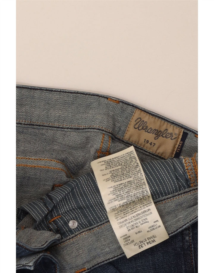 Jeans dritti elasticizzati Texas Wrangler da uomo W34 L27 cotone blu