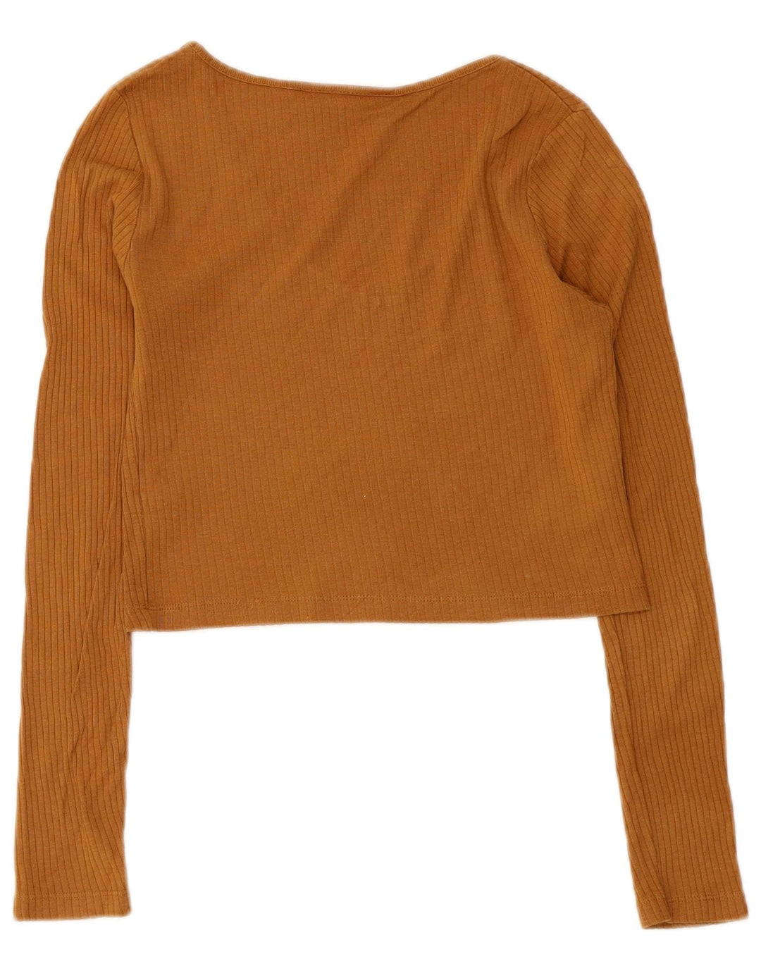 Top corto da donna Zara a maniche lunghe UK 10 piccolo in cotone marrone