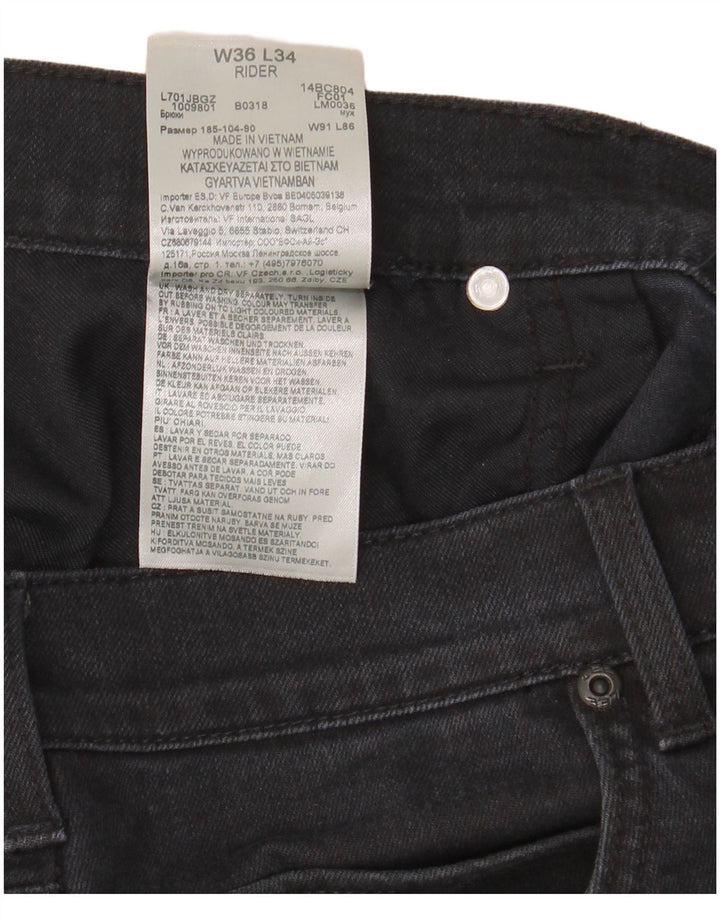 Jeans dritti da uomo Lee Rider W36 L34 cotone nero