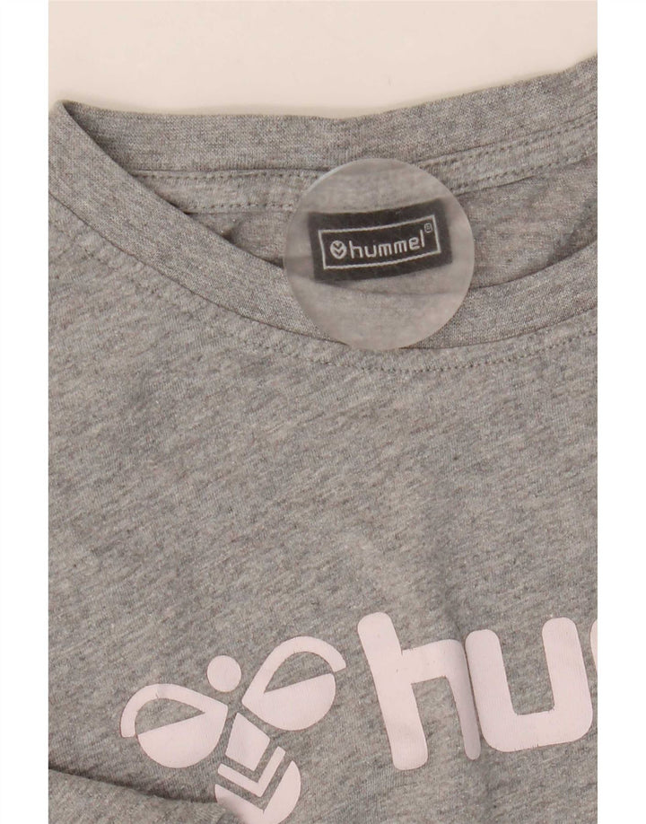 T-shirt grafica da uomo Hummel Top in cotone chiazzato grigio medio