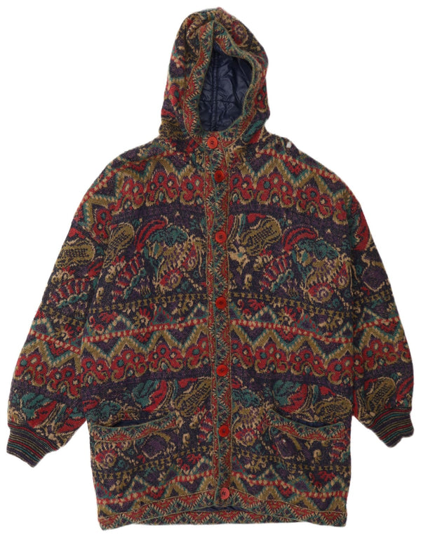 Giacca reversibile vintage da uomo con motivo astratto UK 42 XL multicolore
