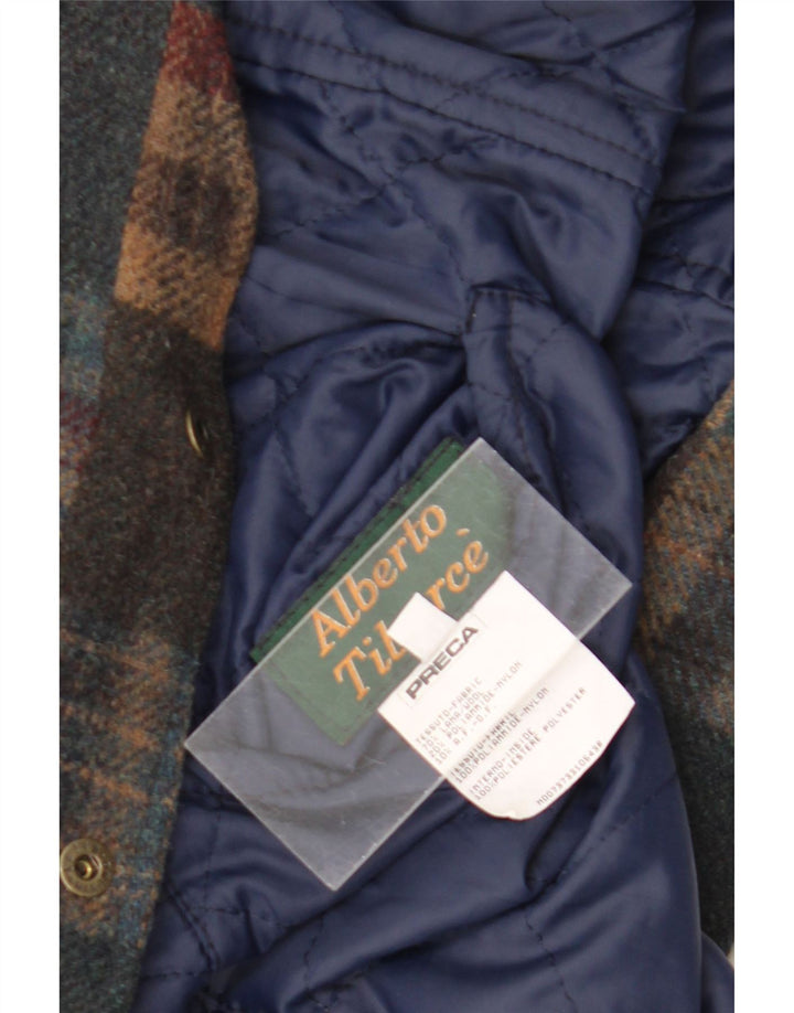 Gilet vintage da uomo IT 48 medio in lana a quadri multicolore