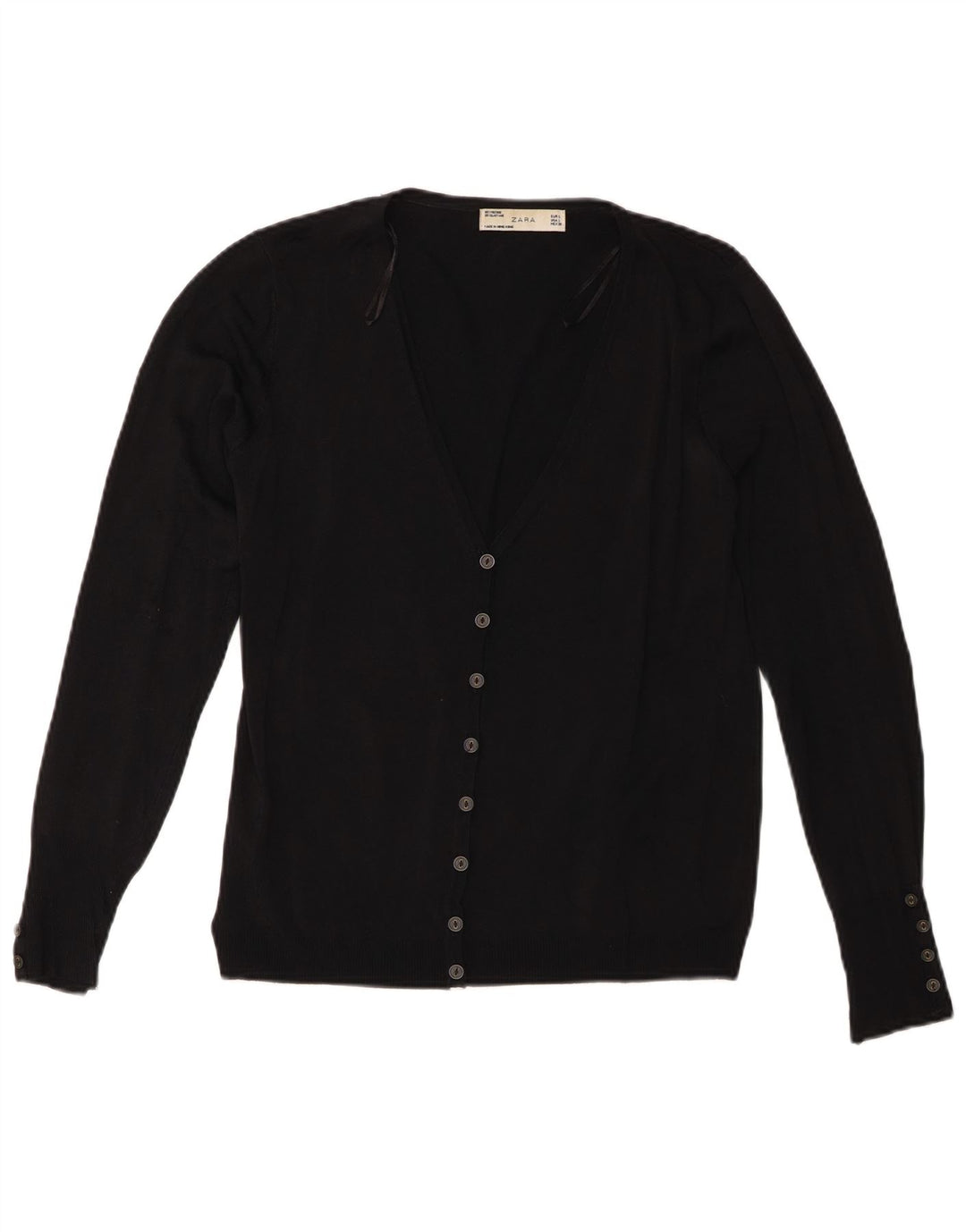 Top cardigan corto corto da donna Zara UK 14 grande viscosa nera