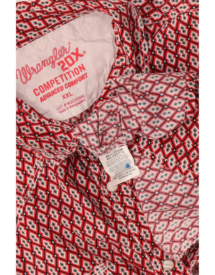Camicia da uomo Wrangler 2XL Cotone geometrico rosso