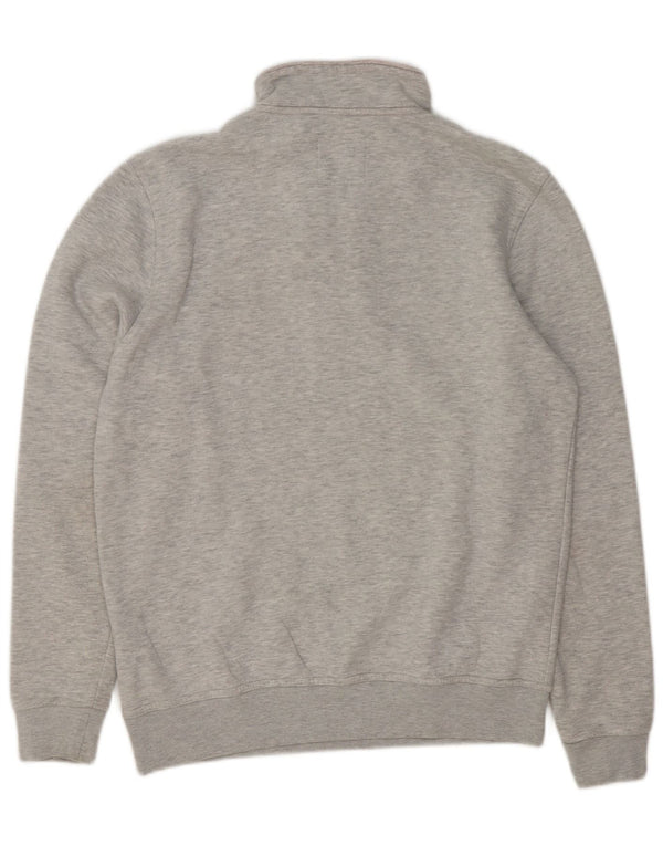 Crew Clothing Felpa con collo con zip da uomo Maglione grande cotone chiazzato grigio