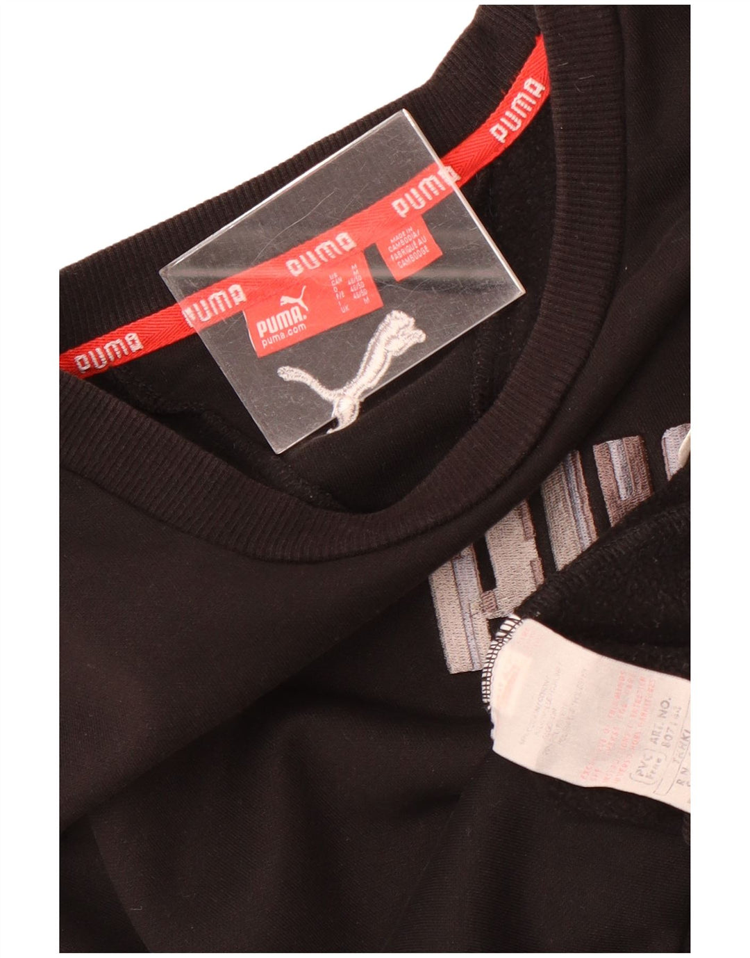 Felpa grafica da uomo Puma Felpa media in cotone nero