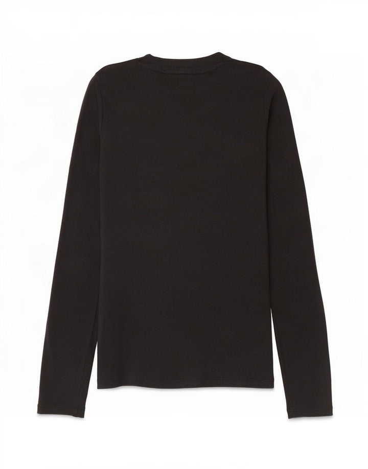 Levi's Top da donna a maniche lunghe UK 10 piccolo in cotone nero
