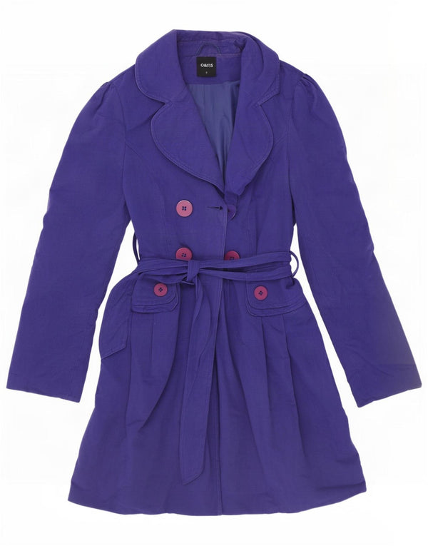 Trench da donna Oasis UK 10 Piccolo cotone gessato viola