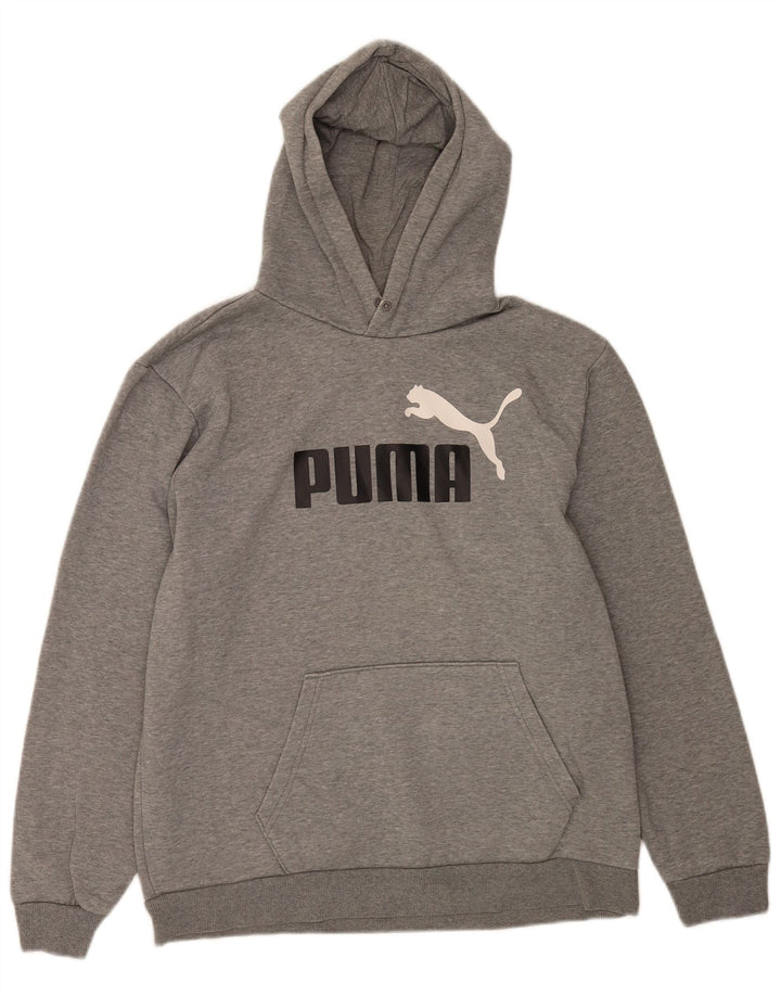 Felpa con cappuccio grafica da uomo Puma grande grigia