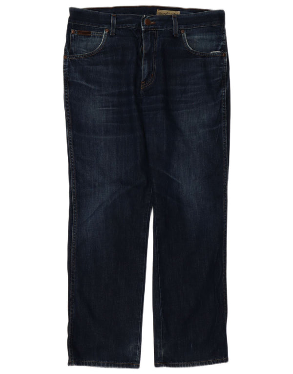 Jeans dritti da uomo Wrangler Texas W36 L30 cotone blu navy