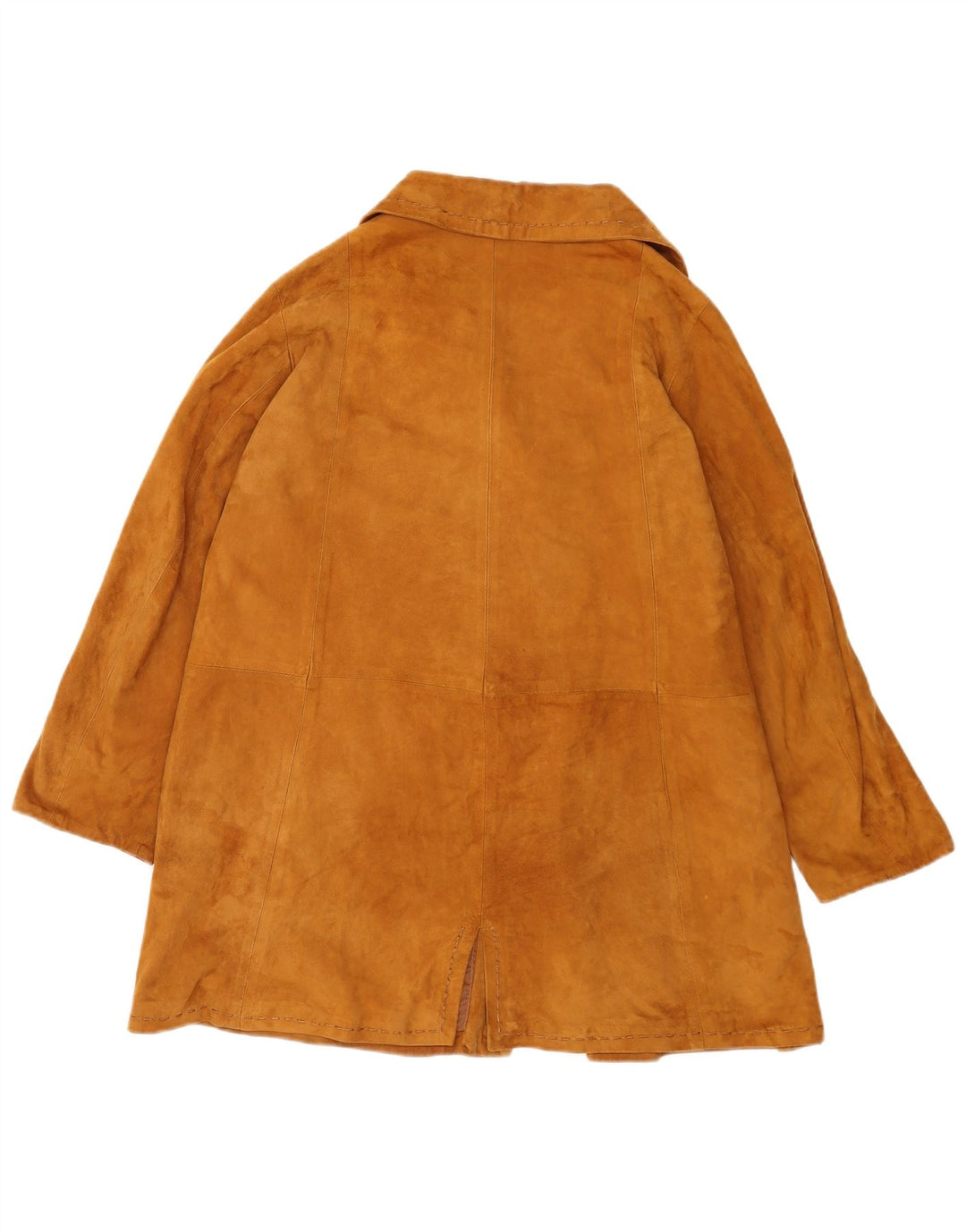 Giacca vintage in pelle scamosciata da donna UK 14 in pelle marrone medio