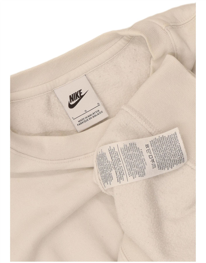 Felpa Nike Uomo Maglione Large Bianco Cotone