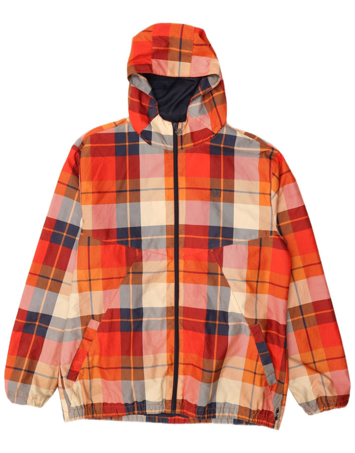 Giacca a vento con cappuccio da uomo DC UK 42 XL Poliestere a quadri multicolore