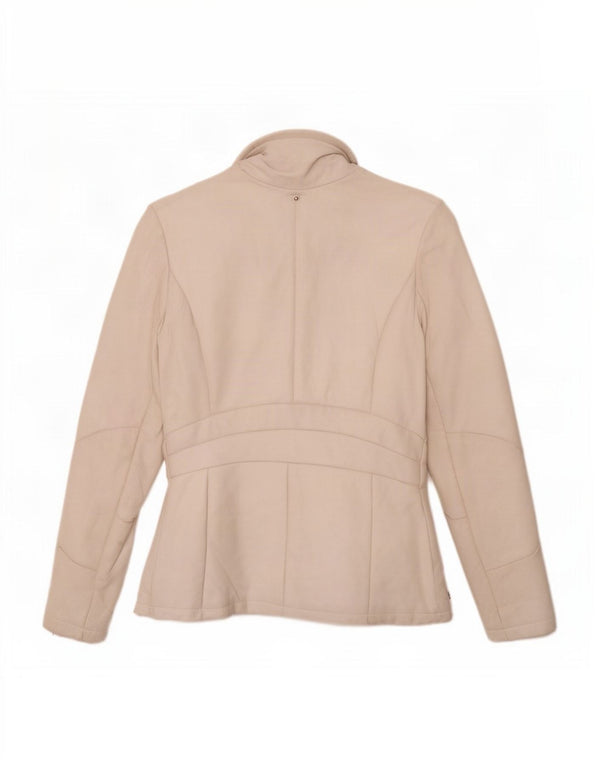 Giacca in pelle vintage da donna IT 44 bianca media