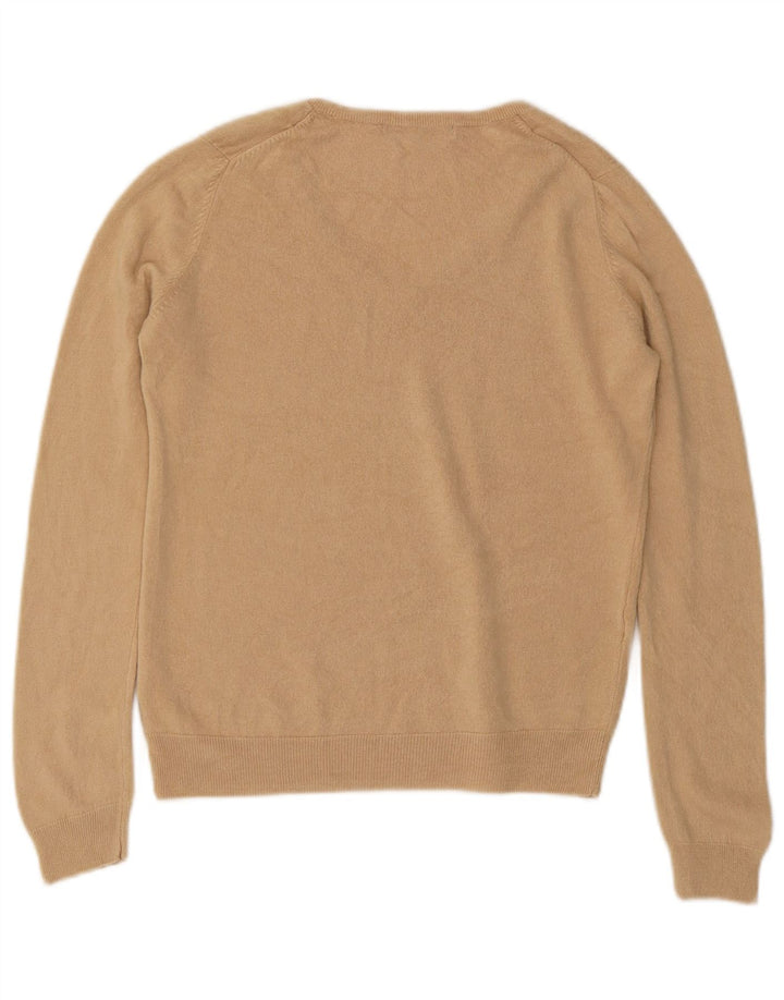 Maglione da donna con scollo a V Marks & Spencer UK 12 Acrilico beige medio