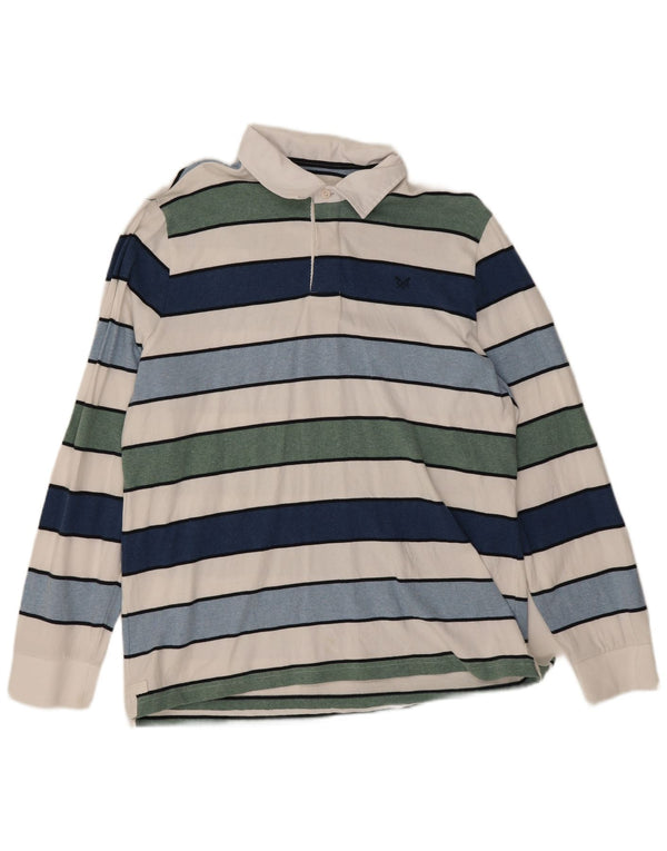 Crew Clothing Polo da rugby da uomo a maniche lunghe XL a righe multicolore