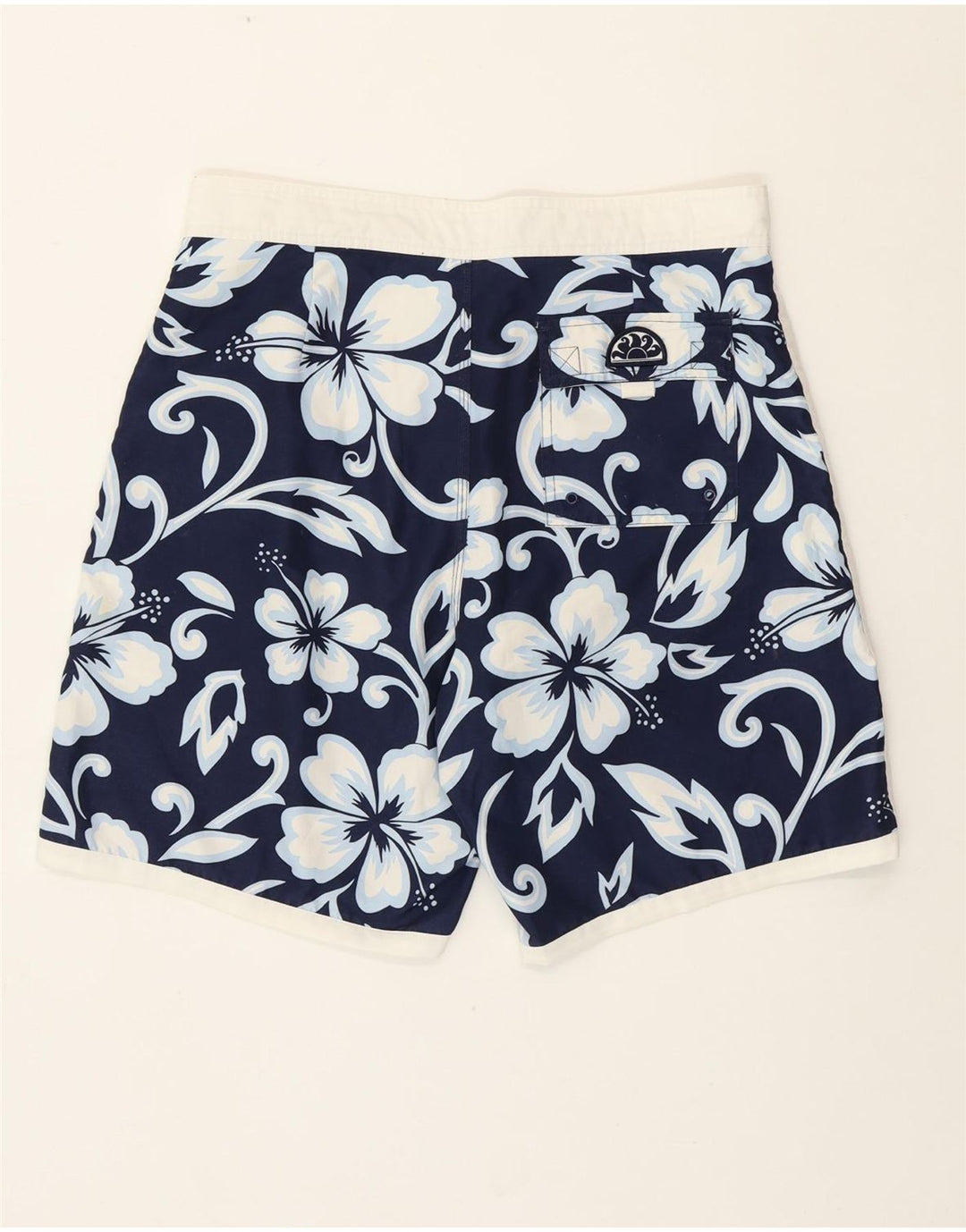 Pantaloncini da bagno da uomo Sundek medio blu navy floreale poliestere hawaiano