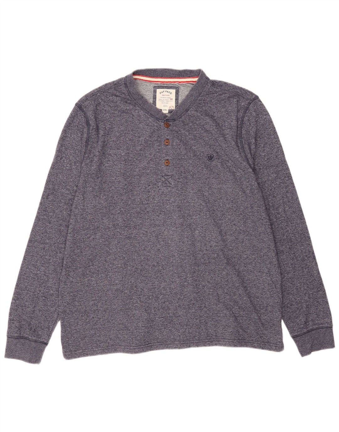 Top da uomo a maniche lunghe Fat Face 2XL cotone blu navy