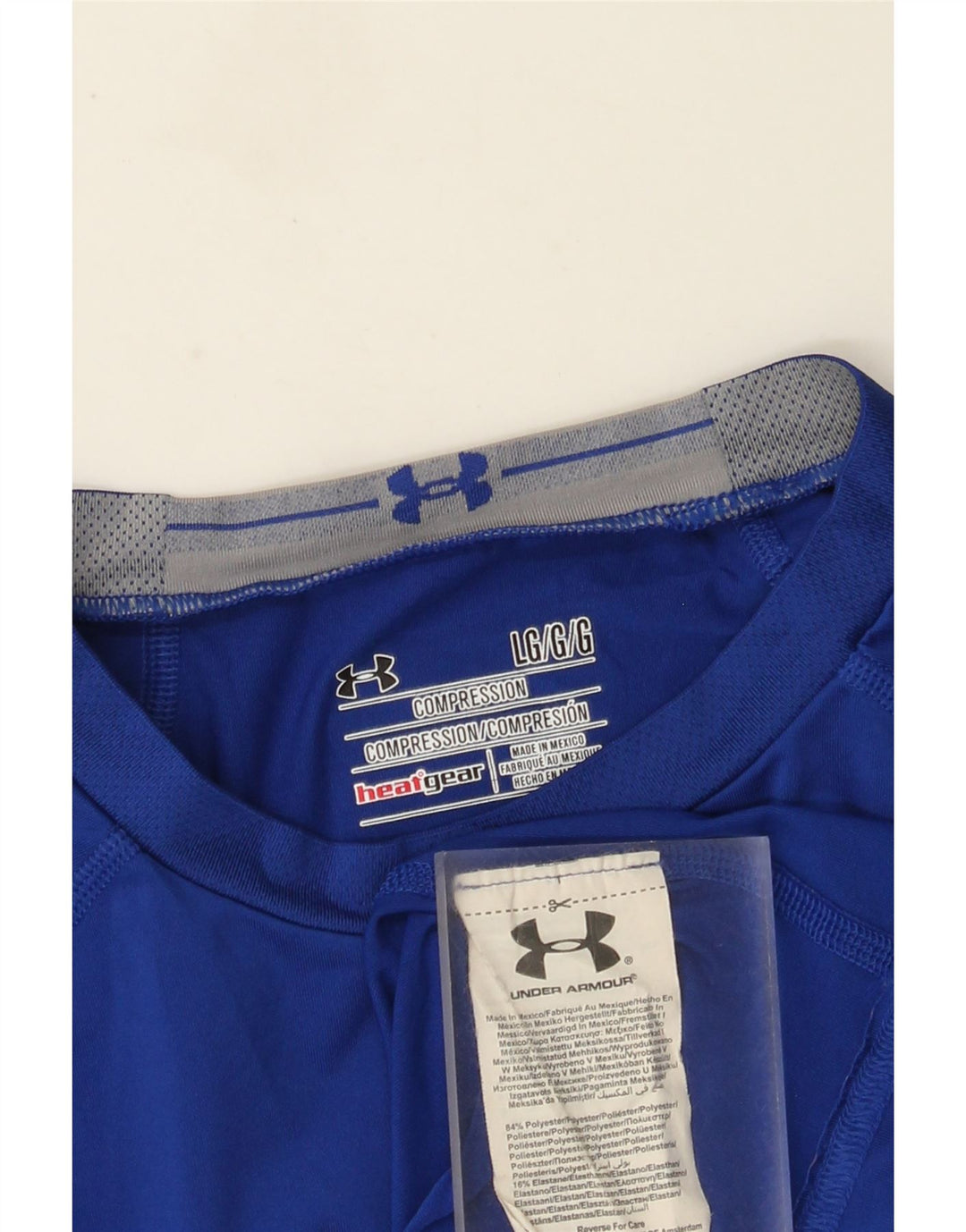Under Armour Mens Heat Gear Graphic Top manica lunga grande poliestere blu