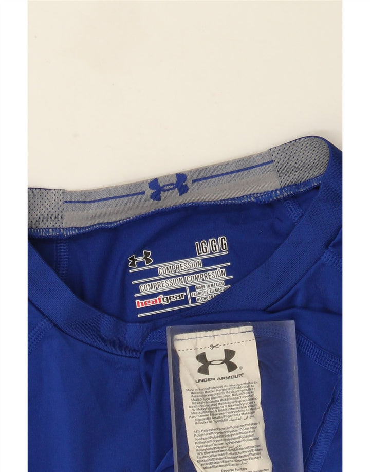 Under Armour Mens Heat Gear Graphic Top manica lunga grande poliestere blu