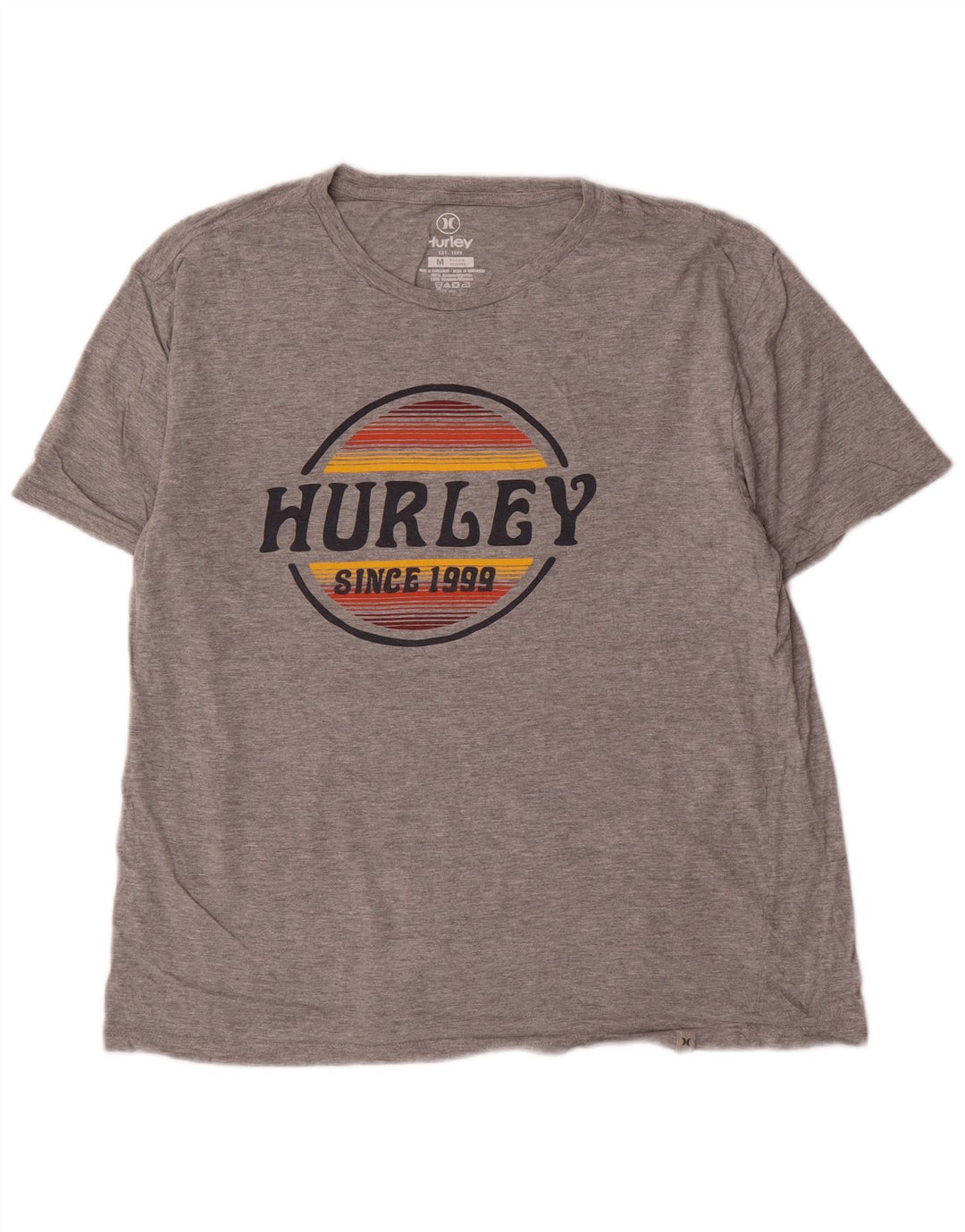T-shirt grafica da uomo Hurley Top in cotone grigio medio