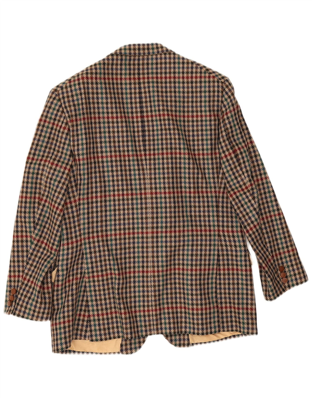 Giacca blazer da uomo a 2 bottoni DAKS UK 38 in lana pied de poule marrone medio