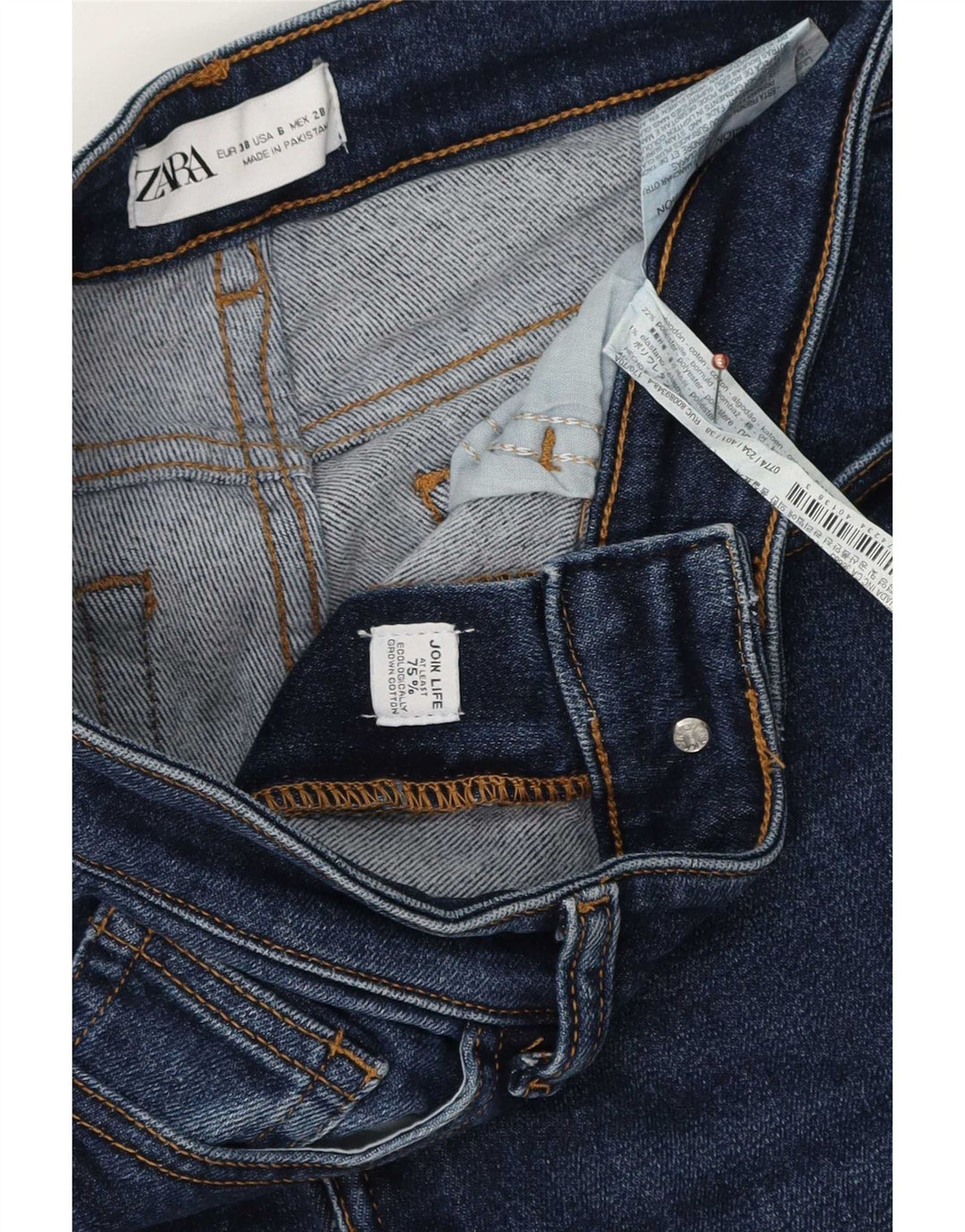 Jeans slim da donna Zara medi W28 L27 cotone blu