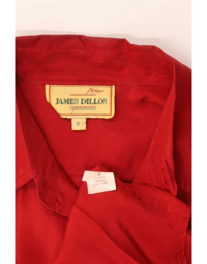 Camicia da uomo James Dillon piccola in seta rossa