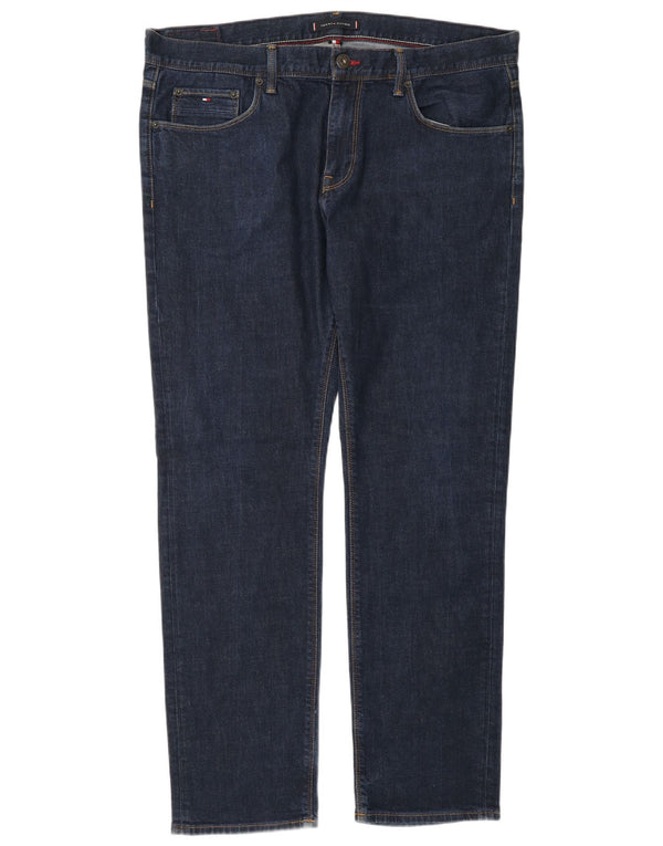 Jeans dritti elasticizzati Denton da uomo Tommy Hilfiger W38 L32 cotone blu navy