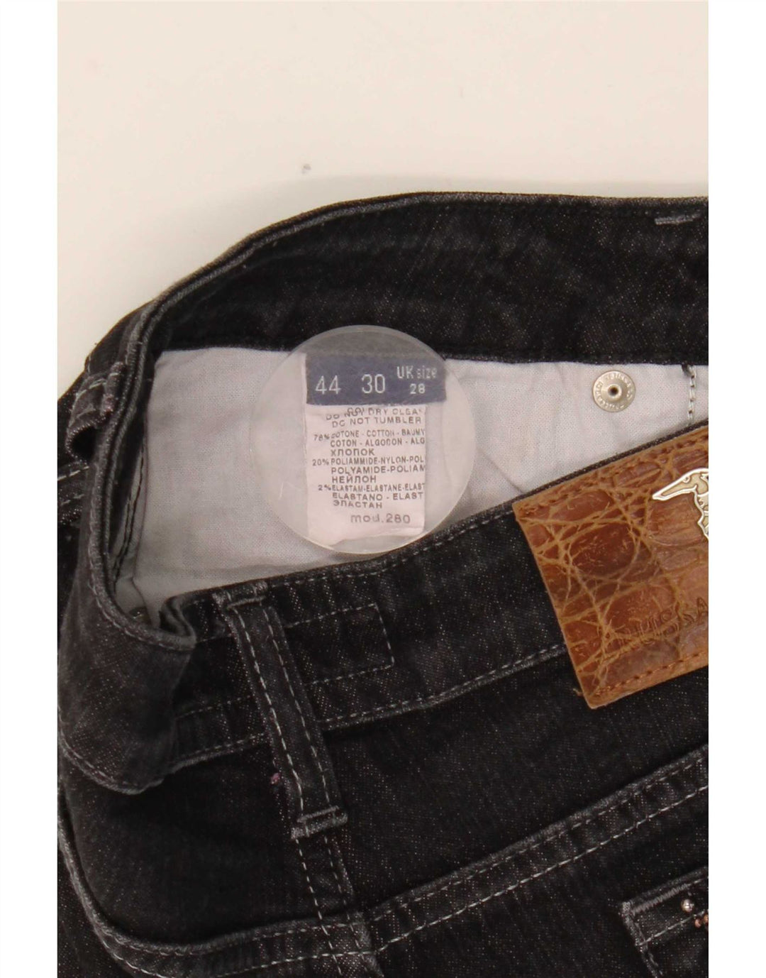 Jeans Dritti Donna Trussardi W28 L29 Cotone Nero