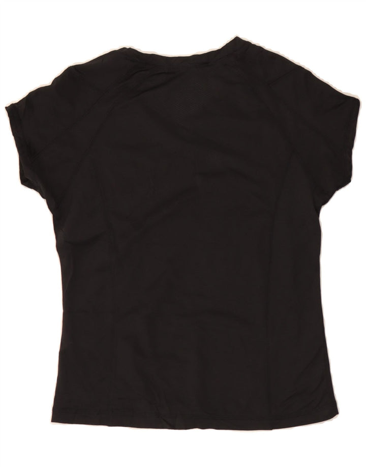 CHAMPION Womens T-Shirt Top UK 12 Medium Black Polyester Vintage Champion and Second-Hand Champion from Messina Hembry 