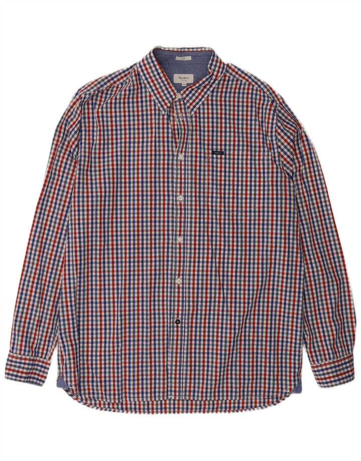 PEPE JEANS Camicia slim da uomo 2XL Cotone a quadretti multicolore