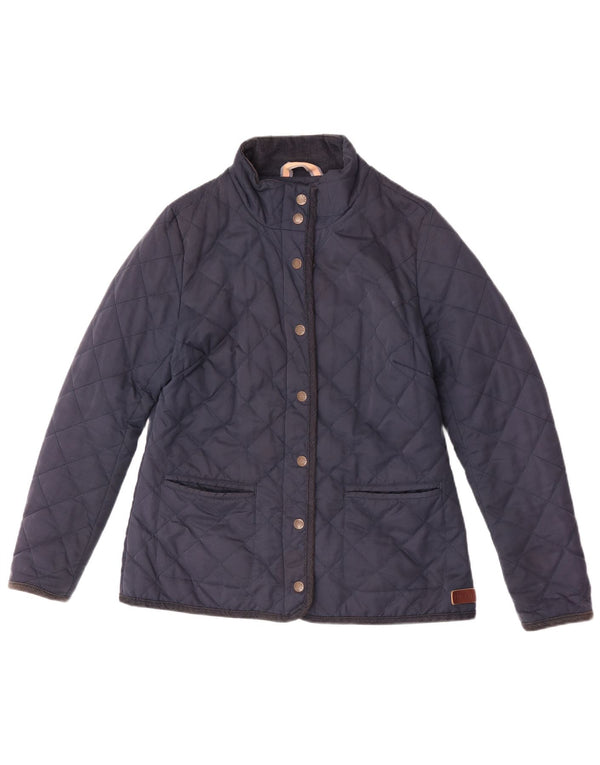 Giacca trapuntata da donna Fat Face UK 12 poliestere medio blu navy