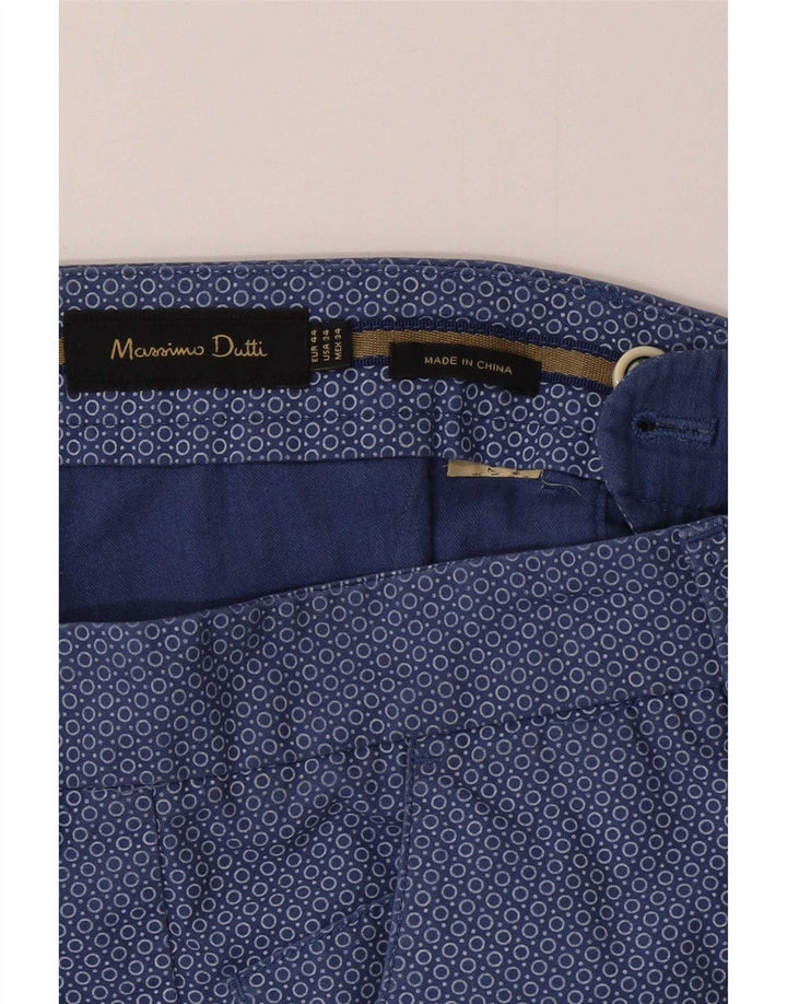 Pantaloncini chino da uomo Massimo Dutti EU 44 Large W34 Blu navy maculato