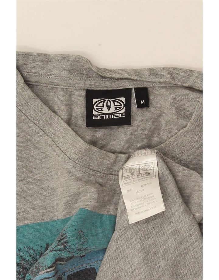 T-shirt grafica da uomo ANIMAL in cotone grigio medio
