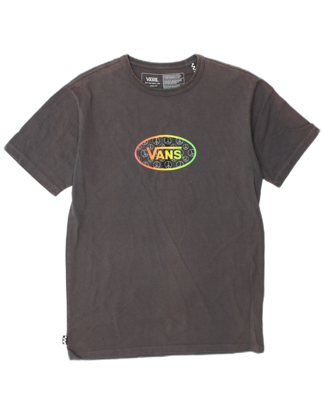 T-shirt grafica da uomo con vestibilità classica VANS, piccola, in cotone grigio