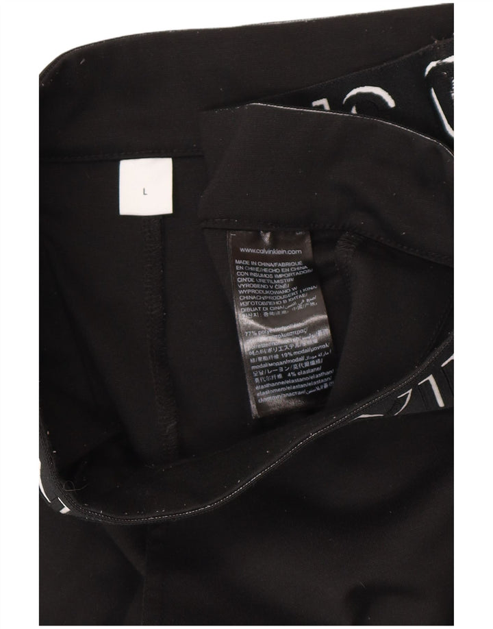 CALVIN KLEIN Pantaloni cropped grafici slim fit da donna grandi W32 L27 neri